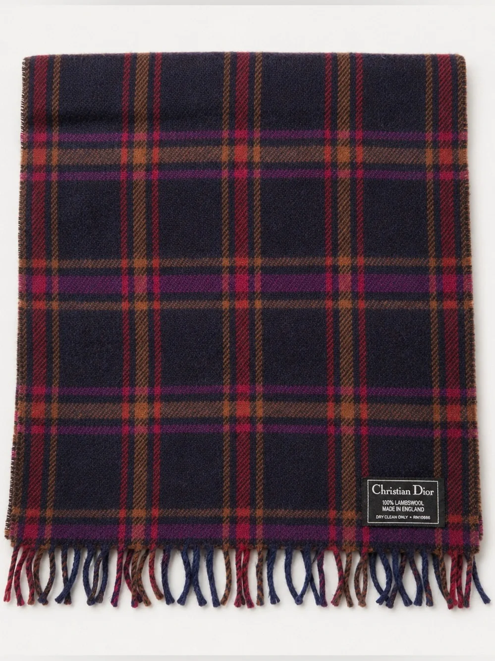 Dior lambswool plaid scarf
